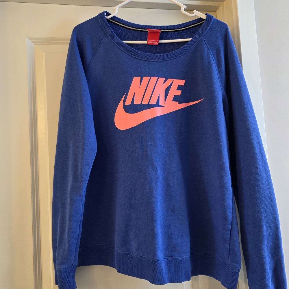 Nike Royal Blue Sweatshirt with Red Logo Tag